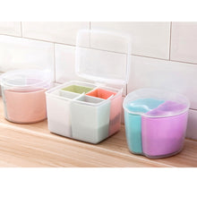 Load image into Gallery viewer, Household Kitchen Split Combined Fresh Box Three Grid Spice Box with Spoon, Round, Square, Apple Shape