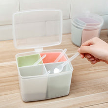 Load image into Gallery viewer, Household Kitchen Split Combined Fresh Box Three Grid Spice Box with Spoon, Round, Square, Apple Shape