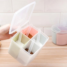 Load image into Gallery viewer, Household Kitchen Split Combined Fresh Box Three Grid Spice Box with Spoon, Round, Square, Apple Shape