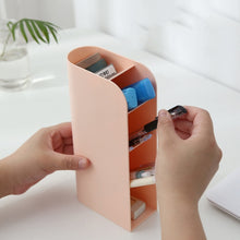 Load image into Gallery viewer, Multifunctional Home Furnishing Vertical Desktop Plastic Makeup Storage Box Student Stationery Pen Holder, Pink, Blue, White