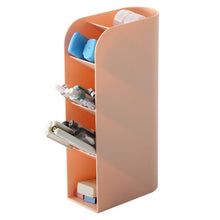 Load image into Gallery viewer, Multifunctional Home Furnishing Vertical Desktop Plastic Makeup Storage Box Student Stationery Pen Holder, Pink, Blue, White