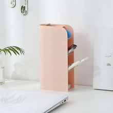 Load image into Gallery viewer, Multifunctional Home Furnishing Vertical Desktop Plastic Makeup Storage Box Student Stationery Pen Holder, Pink, Blue, White