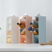 Load image into Gallery viewer, Multifunctional Home Furnishing Vertical Desktop Plastic Makeup Storage Box Student Stationery Pen Holder, Pink, Blue, White