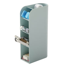 Load image into Gallery viewer, Multifunctional Home Furnishing Vertical Desktop Plastic Makeup Storage Box Student Stationery Pen Holder, Pink, Blue, White