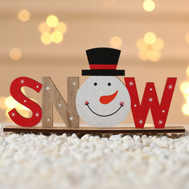 Christmas Decoration Items Wooden Letter Desktop Ornaments, XMAS Models, SNOW Models, NOEL Models