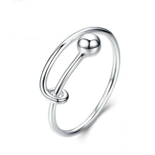 Load image into Gallery viewer, S925 Sterling Silver Ring Platinum Plated Open Ring, SCR520