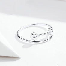 Load image into Gallery viewer, S925 Sterling Silver Ring Platinum Plated Open Ring, SCR520