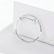 Load image into Gallery viewer, S925 Sterling Silver Ring Platinum Plated Open Ring, SCR520