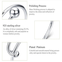 Load image into Gallery viewer, S925 Sterling Silver Ring Platinum Plated Open Ring, SCR520