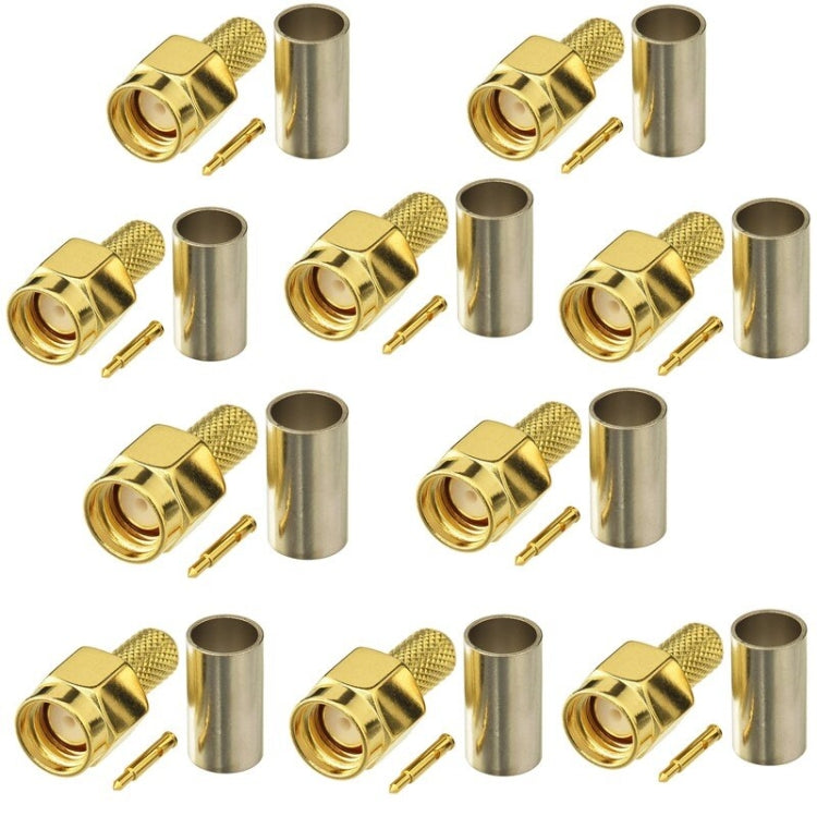 Plug Connector Crimp For RG58 / LMR195 / RG142 / RG400, 10pcs SMA Male, 10pcs SMA Female, 10pcs RP SMA Male, 10pcs RP SMA Female