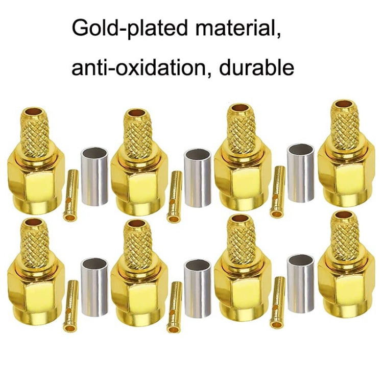 Plug Connector Crimp For RG58 / LMR195 / RG142 / RG400, 10pcs SMA Male, 10pcs SMA Female, 10pcs RP SMA Male, 10pcs RP SMA Female