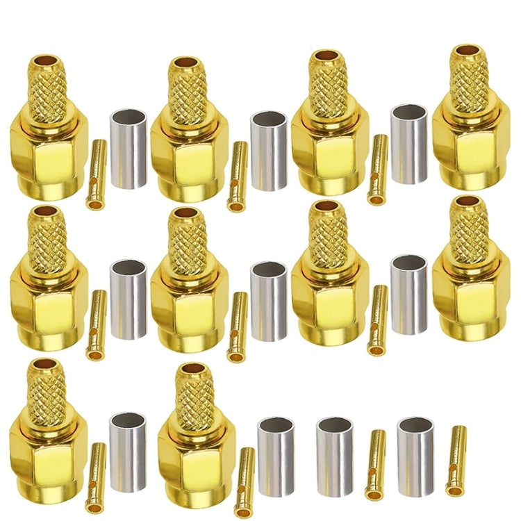 Plug Connector Crimp For RG58 / LMR195 / RG142 / RG400, 10pcs SMA Male, 10pcs SMA Female, 10pcs RP SMA Male, 10pcs RP SMA Female