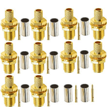 Load image into Gallery viewer, Plug Connector Crimp For RG58 / LMR195 / RG142 / RG400, 10pcs SMA Male, 10pcs SMA Female, 10pcs RP SMA Male, 10pcs RP SMA Female