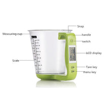 Load image into Gallery viewer, 1000g / 1g Kitchen Electronic Scales Electronic Measuring Cup Baking DIY Measuring Tool, Red, Black