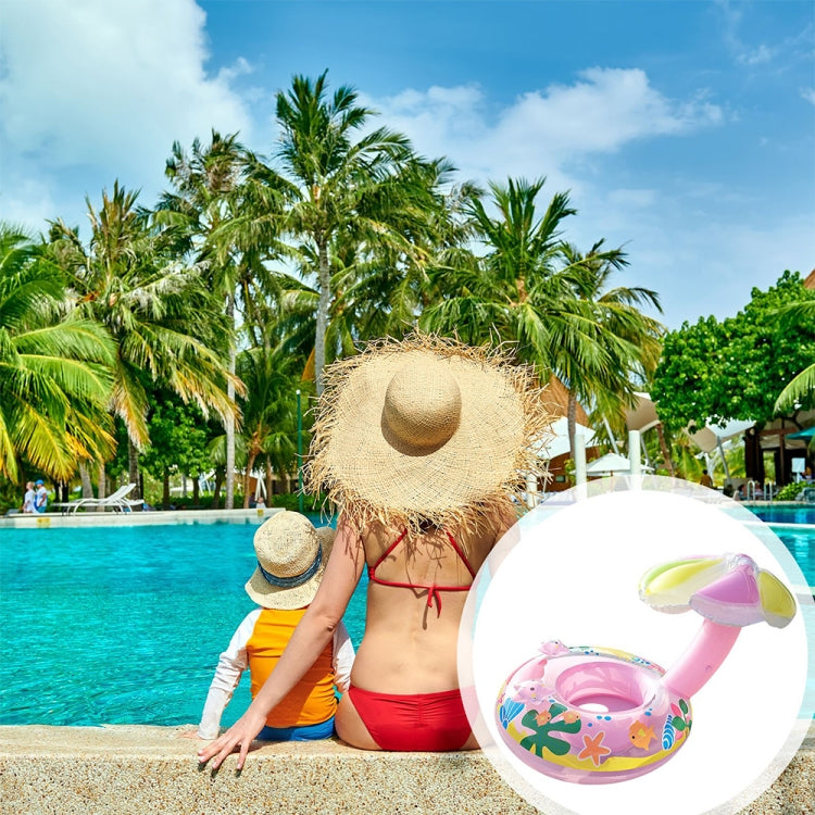 Children Environmental Protection PVC Inflatable Sunshade Mushroom Shape Seat Swimming Ring