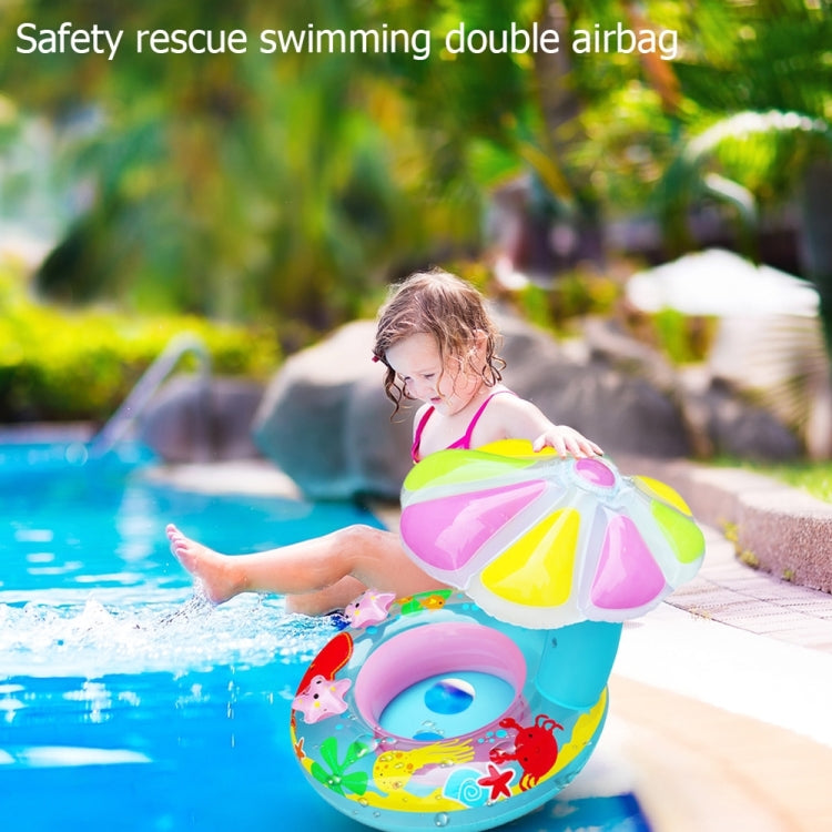 Children Environmental Protection PVC Inflatable Sunshade Mushroom Shape Seat Swimming Ring
