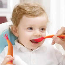 Load image into Gallery viewer, Baby Learning To Eat Bending Training Elbow Twisting Spoon Fork