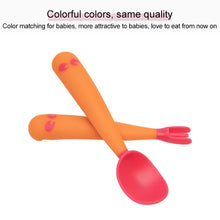 Load image into Gallery viewer, Baby Learning To Eat Bending Training Elbow Twisting Spoon Fork