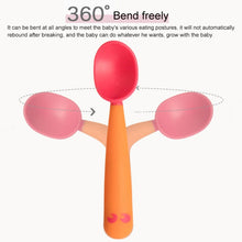 Load image into Gallery viewer, Baby Learning To Eat Bending Training Elbow Twisting Spoon Fork