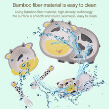 Load image into Gallery viewer, Bamboo Fiber Children Tableware Set Household Cute Cartoon Baby Food Supplement Plate Set, 040 Giraffe, 041 Cow, 042 Lion, 043 Monkey, 044 Panda, 045 Frog
