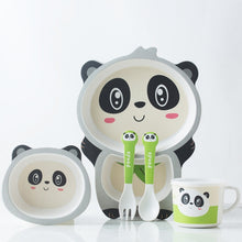 Load image into Gallery viewer, Bamboo Fiber Children Tableware Set Household Cute Cartoon Baby Food Supplement Plate Set, 040 Giraffe, 041 Cow, 042 Lion, 043 Monkey, 044 Panda, 045 Frog