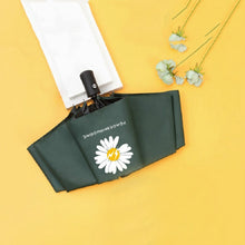 Load image into Gallery viewer, GD Daisy Vinyl Sunny And Rain Umbrella Anti-UV Shade Sunscreen Three Folding Umbrella