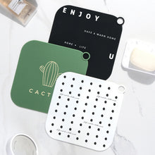 Load image into Gallery viewer, Sewer Deodorant Cover Sealing Plug Silicone Bathroom Toilet Floor Drain Deodorant, Green Cactus, White Wave Point, Black English Word
