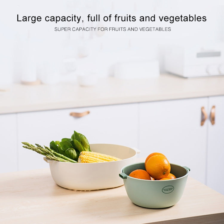Kitchen Rice Pan Double-dish Vegetable Drain Basket Plastic Fruit Basket, U Shape Light Green, U Shape Dark Red, U Shape Light Gray, O Shape Light Green, O Shape Dark Red, O Shape Light Gray