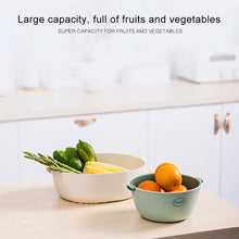 Load image into Gallery viewer, Kitchen Rice Pan Double-dish Vegetable Drain Basket Plastic Fruit Basket, U Shape Light Green, U Shape Dark Red, U Shape Light Gray, O Shape Light Green, O Shape Dark Red, O Shape Light Gray