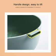 Load image into Gallery viewer, Kitchen Rice Pan Double-dish Vegetable Drain Basket Plastic Fruit Basket, U Shape Light Green, U Shape Dark Red, U Shape Light Gray, O Shape Light Green, O Shape Dark Red, O Shape Light Gray