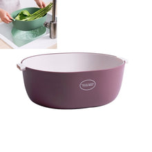 Load image into Gallery viewer, Kitchen Rice Pan Double-dish Vegetable Drain Basket Plastic Fruit Basket, U Shape Light Green, U Shape Dark Red, U Shape Light Gray, O Shape Light Green, O Shape Dark Red, O Shape Light Gray