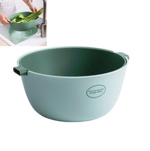 Load image into Gallery viewer, Kitchen Rice Pan Double-dish Vegetable Drain Basket Plastic Fruit Basket, U Shape Light Green, U Shape Dark Red, U Shape Light Gray, O Shape Light Green, O Shape Dark Red, O Shape Light Gray