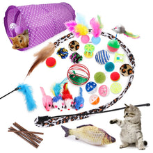Load image into Gallery viewer, Pet Cat Toy Feather Mouse Funny Cat Channel Sisal Ball Molar Toys, 28 in 1 Cat Toy