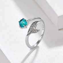 Load image into Gallery viewer, Mermaid Tears Open Ring S925 Sterling Silver and Platinum Plated Ring, SCR515
