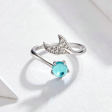 Load image into Gallery viewer, Mermaid Tears Open Ring S925 Sterling Silver and Platinum Plated Ring, SCR515