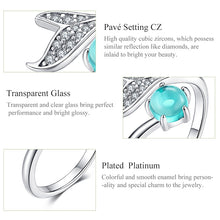 Load image into Gallery viewer, Mermaid Tears Open Ring S925 Sterling Silver and Platinum Plated Ring, SCR515