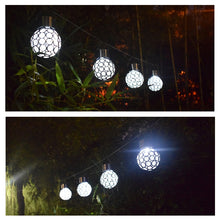 Load image into Gallery viewer, 2 PCS Solar Hollow Ball Pendent Lamp Decorative Garden Light, 2 PCS Hollow Ball White, 2 PCS Hollow Ball Colorful