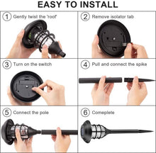 Load image into Gallery viewer, 2 PCS Solar Striped Lawn Light LED Outdoor Waterproof Garden Park Landscape Light