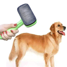Load image into Gallery viewer, Pet Hair Removal Comb Automatic Hair Removal Brush Dog Hair Grooming Comb Cleaning Supplies, Green