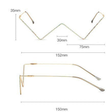 Load image into Gallery viewer, S2057 Personality no Metal Glasses Frame Half Frame Street Shooting Decorative Frames