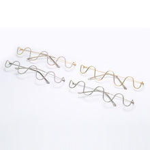 Load image into Gallery viewer, Fashion Handmade Diamond Half-Frame Metal Wave Without Decorative Glasses Frame, Frame color: C01 golden