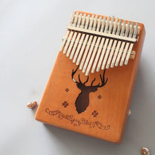 Load image into Gallery viewer, 17-tone Kalimba Portable Thumb Piano, Mahogany-Classic Deer, Bamboo-Classic Deer, Mahogany-Sun God, Mahogany-Six-Pointed Star, Mahogany-Blue (Classic Deer), Spruce-Classic Deer, White-Classic Deer, Acacia-Classic Deer, Sapele-Classic Deer              ...