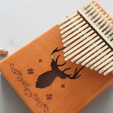 Load image into Gallery viewer, 17-tone Kalimba Portable Thumb Piano, Mahogany-Classic Deer, Bamboo-Classic Deer, Mahogany-Sun God, Mahogany-Six-Pointed Star, Mahogany-Blue (Classic Deer), Spruce-Classic Deer, White-Classic Deer, Acacia-Classic Deer, Sapele-Classic Deer              ...