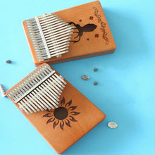 Load image into Gallery viewer, 17-tone Kalimba Portable Thumb Piano, Mahogany-Classic Deer, Bamboo-Classic Deer, Mahogany-Sun God, Mahogany-Six-Pointed Star, Mahogany-Blue (Classic Deer), Spruce-Classic Deer, White-Classic Deer, Acacia-Classic Deer, Sapele-Classic Deer              ...
