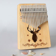 Load image into Gallery viewer, 17-tone Kalimba Portable Thumb Piano, Mahogany-Classic Deer, Bamboo-Classic Deer, Mahogany-Sun God, Mahogany-Six-Pointed Star, Mahogany-Blue (Classic Deer), Spruce-Classic Deer, White-Classic Deer, Acacia-Classic Deer, Sapele-Classic Deer              ...