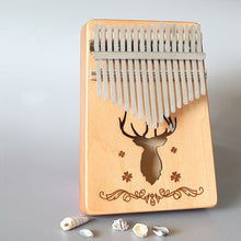 Load image into Gallery viewer, 17-tone Kalimba Portable Thumb Piano, Mahogany-Classic Deer, Bamboo-Classic Deer, Mahogany-Sun God, Mahogany-Six-Pointed Star, Mahogany-Blue (Classic Deer), Spruce-Classic Deer, White-Classic Deer, Acacia-Classic Deer, Sapele-Classic Deer              ...