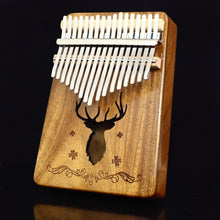 Load image into Gallery viewer, 17-tone Kalimba Portable Thumb Piano, Mahogany-Classic Deer, Bamboo-Classic Deer, Mahogany-Sun God, Mahogany-Six-Pointed Star, Mahogany-Blue (Classic Deer), Spruce-Classic Deer, White-Classic Deer, Acacia-Classic Deer, Sapele-Classic Deer              ...