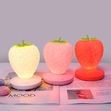 Load image into Gallery viewer, Creative Home LED Silicone Strawberry Night Light USB Rechargeable Bedside Decoration Atmosphere Light, Pink Strawberry, Red Strawberry, White Strawberry
