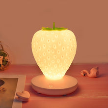 Load image into Gallery viewer, Creative Home LED Silicone Strawberry Night Light USB Rechargeable Bedside Decoration Atmosphere Light, Pink Strawberry, Red Strawberry, White Strawberry