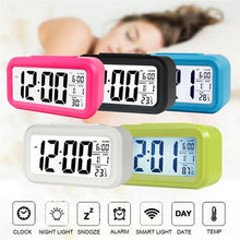 Load image into Gallery viewer, Temperature Type Lazy Snooze Alarm Mute Backlit Electronic Clock, Battery(White), Battery(Green), Battery(Black), Battery(Blue), Battery(Rose Red)